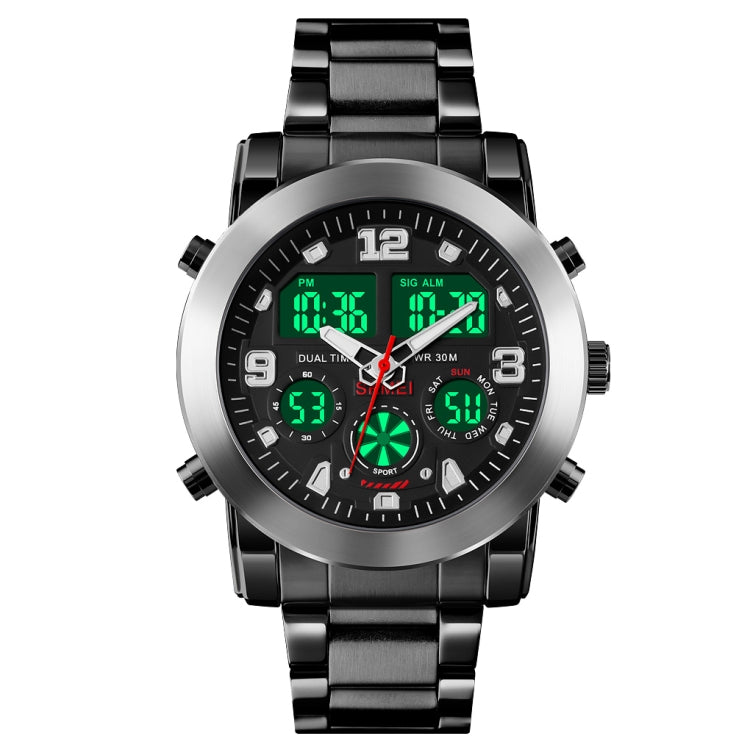 skmei-1642-three-time-display-luminous-electronic-watch-support-alarm-clocksilver