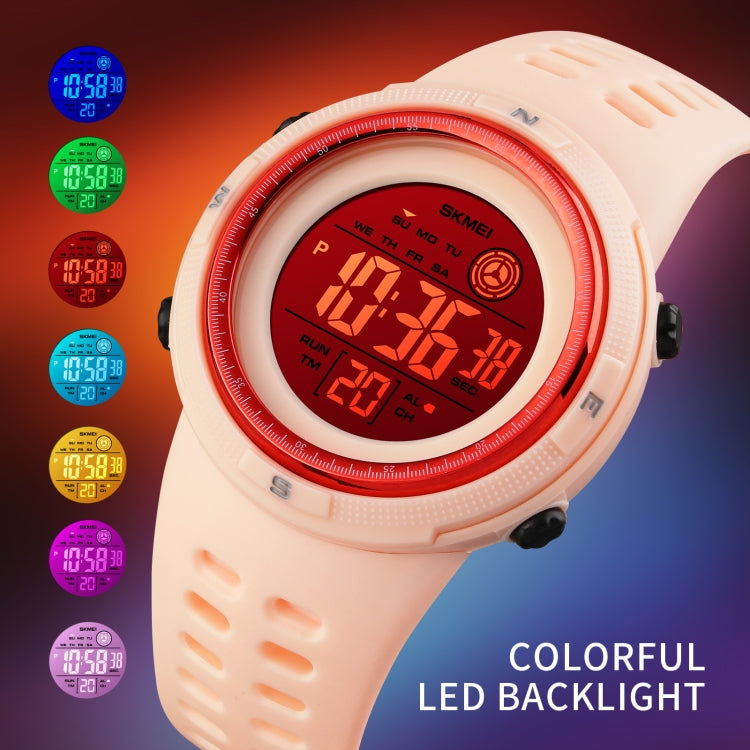 skmei-1773-triplicate-round-led-dual-time-digital-display-colorful-backlight-electronic-watchlight-green