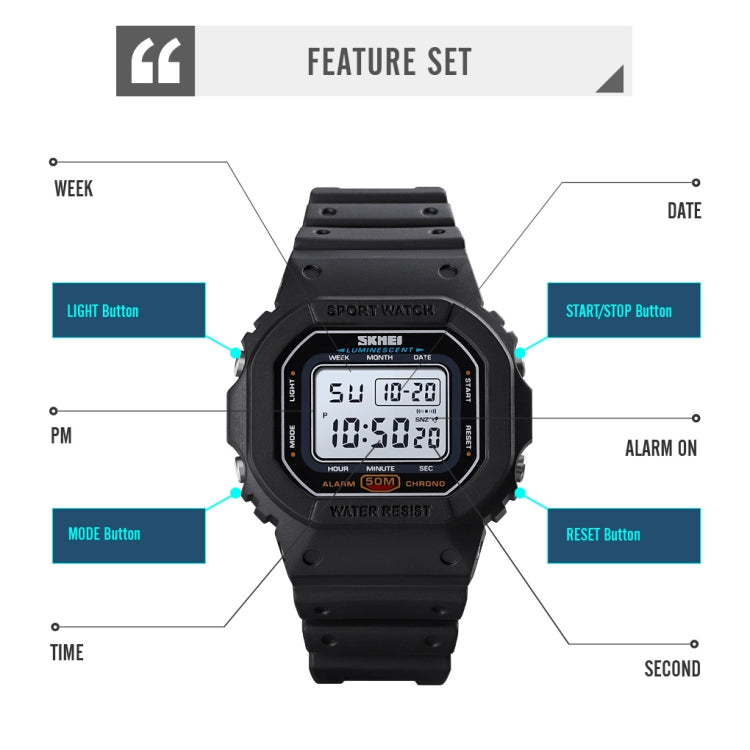 skmei-1608-multi-function-student-electronic-watch-waterproof-timing-silicone-sports-watchblack