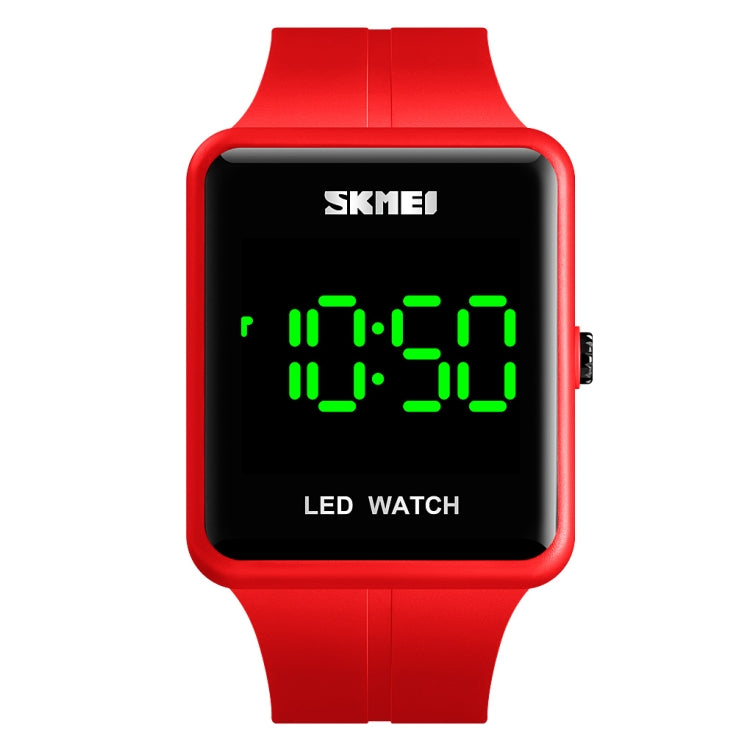 skmei-1541-fashion-led-watch-square-couple-model-waterproof-electronic-watch-silicone-watchred