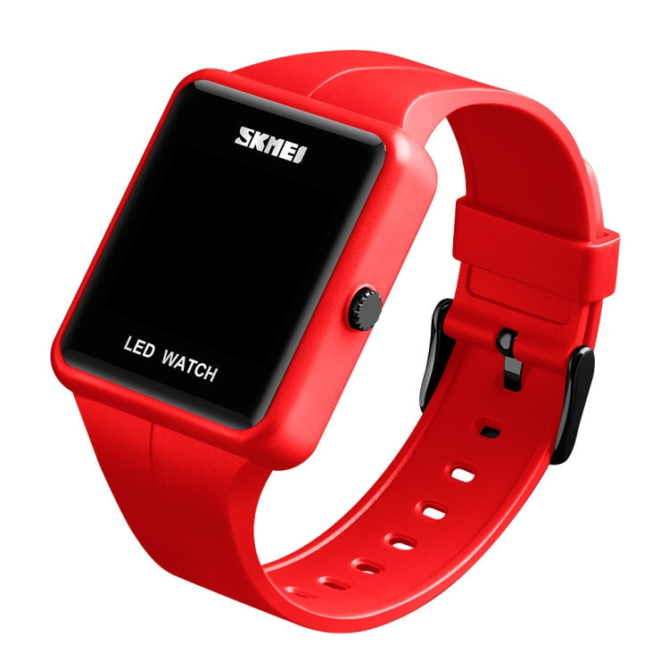 skmei-1541-fashion-led-watch-square-couple-model-waterproof-electronic-watch-silicone-watchred