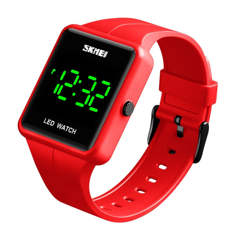 skmei-1541-fashion-led-watch-square-couple-model-waterproof-electronic-watch-silicone-watchred