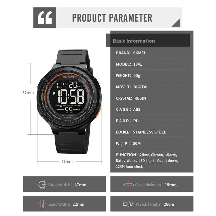skmei-1841-outdoor-sports-students-waterproof-luminous-countdown-watchlight-grey
