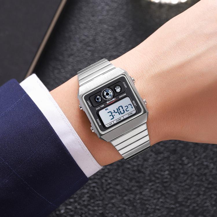 skmei-2450-men-business-multifunctional-watch-casual-waterproof-square-electronic-watchsilver