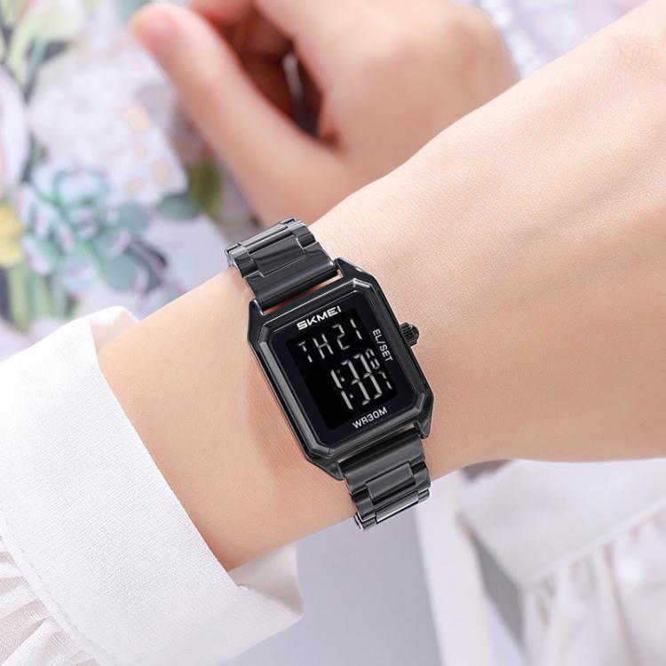 skmei-2493-small-women-electronic-watch-square-steel-strap-watch-style-silver-case-white