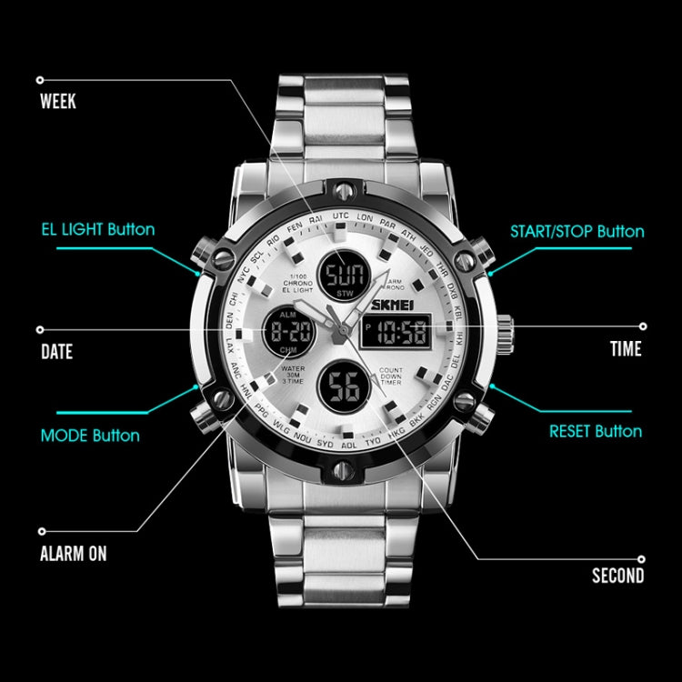 skmei-1389-multifunctional-men-business-digital-watch-30m-waterproof-large-dial-wrist-watch-with-stainless-steel-watchband-black
