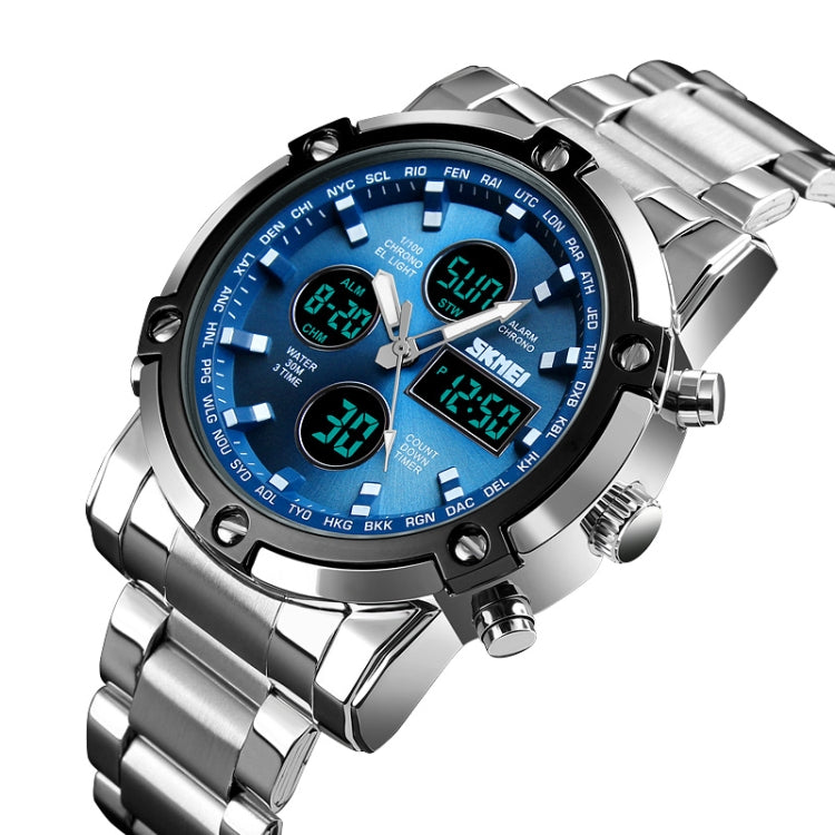 skmei-1389-multifunctional-men-business-digital-watch-30m-waterproof-large-dial-wrist-watch-with-stainless-steel-watchband-blue