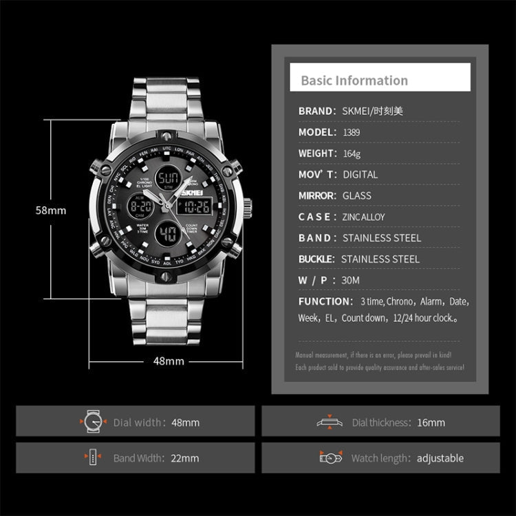 skmei-1389-multifunctional-men-business-digital-watch-30m-waterproof-large-dial-wrist-watch-with-stainless-steel-watchband-blue