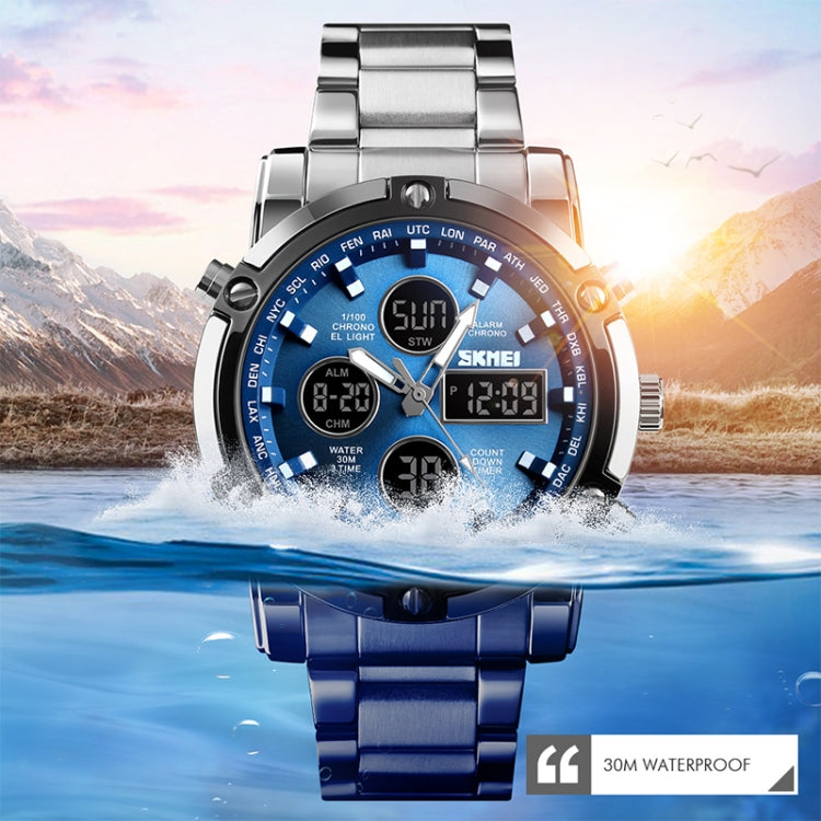 skmei-1389-multifunctional-men-business-digital-watch-30m-waterproof-large-dial-wrist-watch-with-stainless-steel-watchband-blue