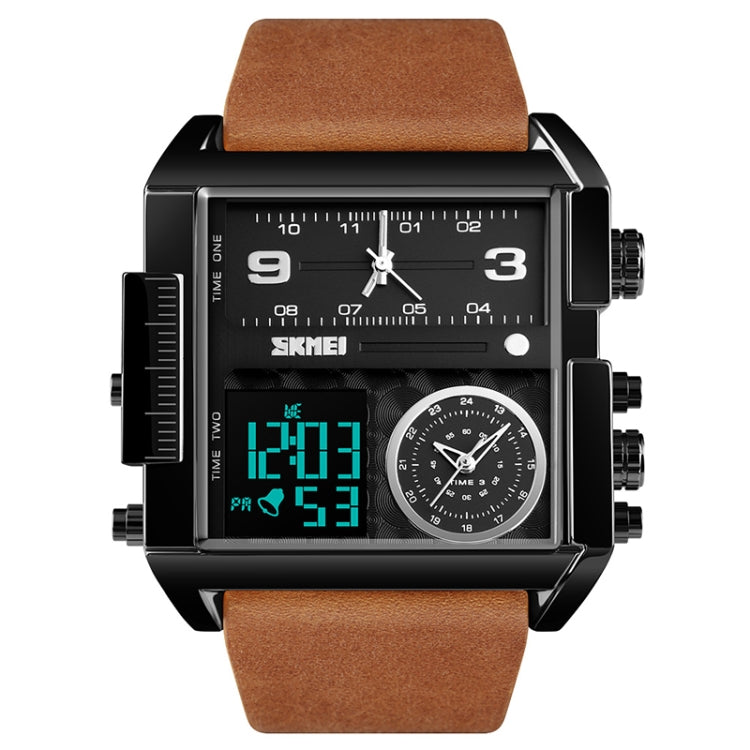 skmei-1391-multifunctional-men-business-digital-watch-30m-waterproof-square-dial-wrist-watch-with-leather-watchbandblack-brown