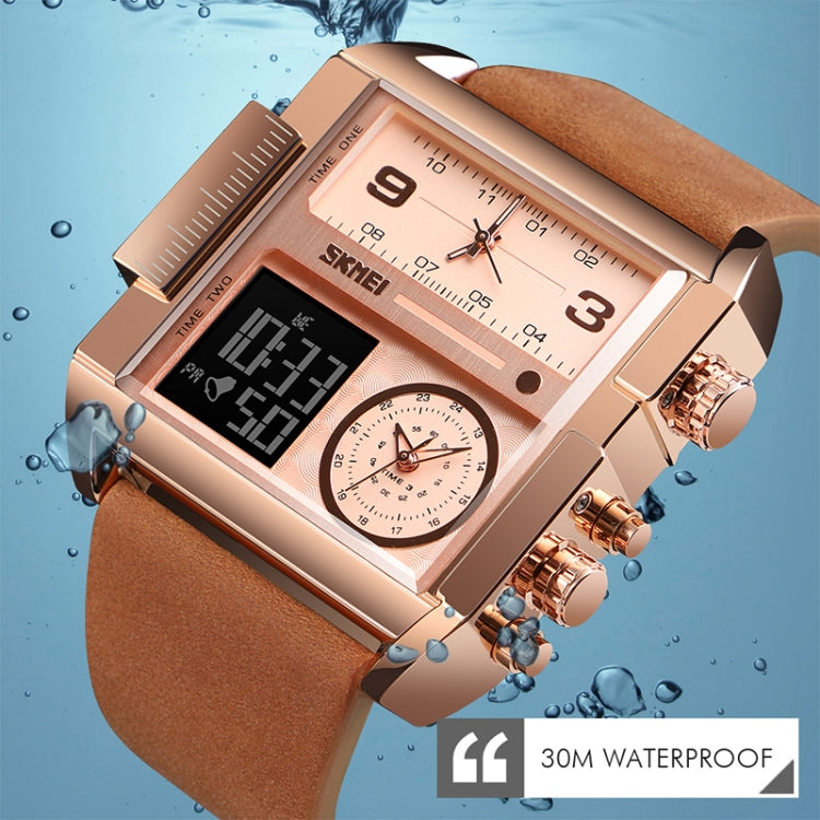 skmei-1391-multifunctional-men-business-digital-watch-30m-waterproof-square-dial-wrist-watch-with-leather-watchbandsilver-coffee