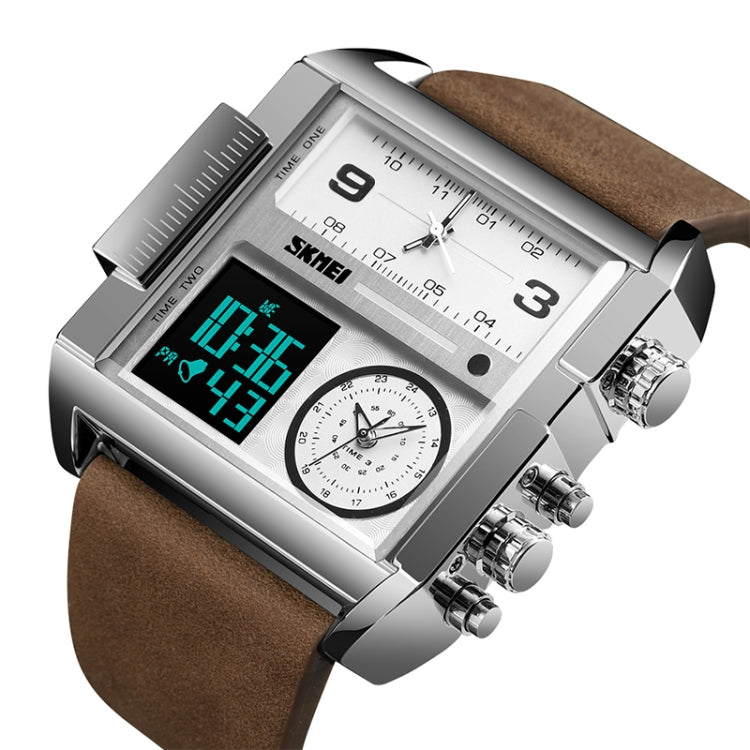 skmei-1391-multifunctional-men-business-digital-watch-30m-waterproof-square-dial-wrist-watch-with-leather-watchbandsilver-coffee