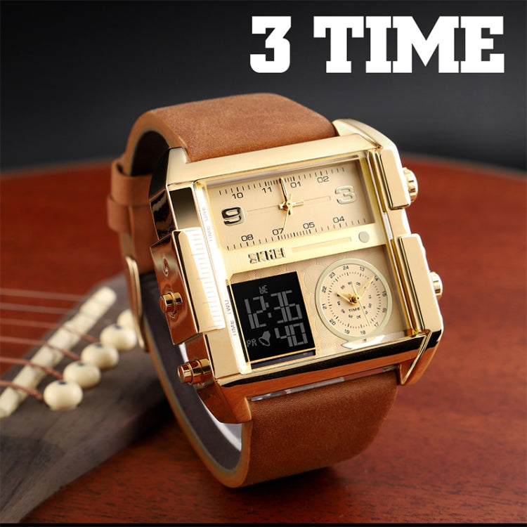 skmei-1391-multifunctional-men-business-digital-watch-30m-waterproof-square-dial-wrist-watch-with-leather-watchbandsilver-coffee